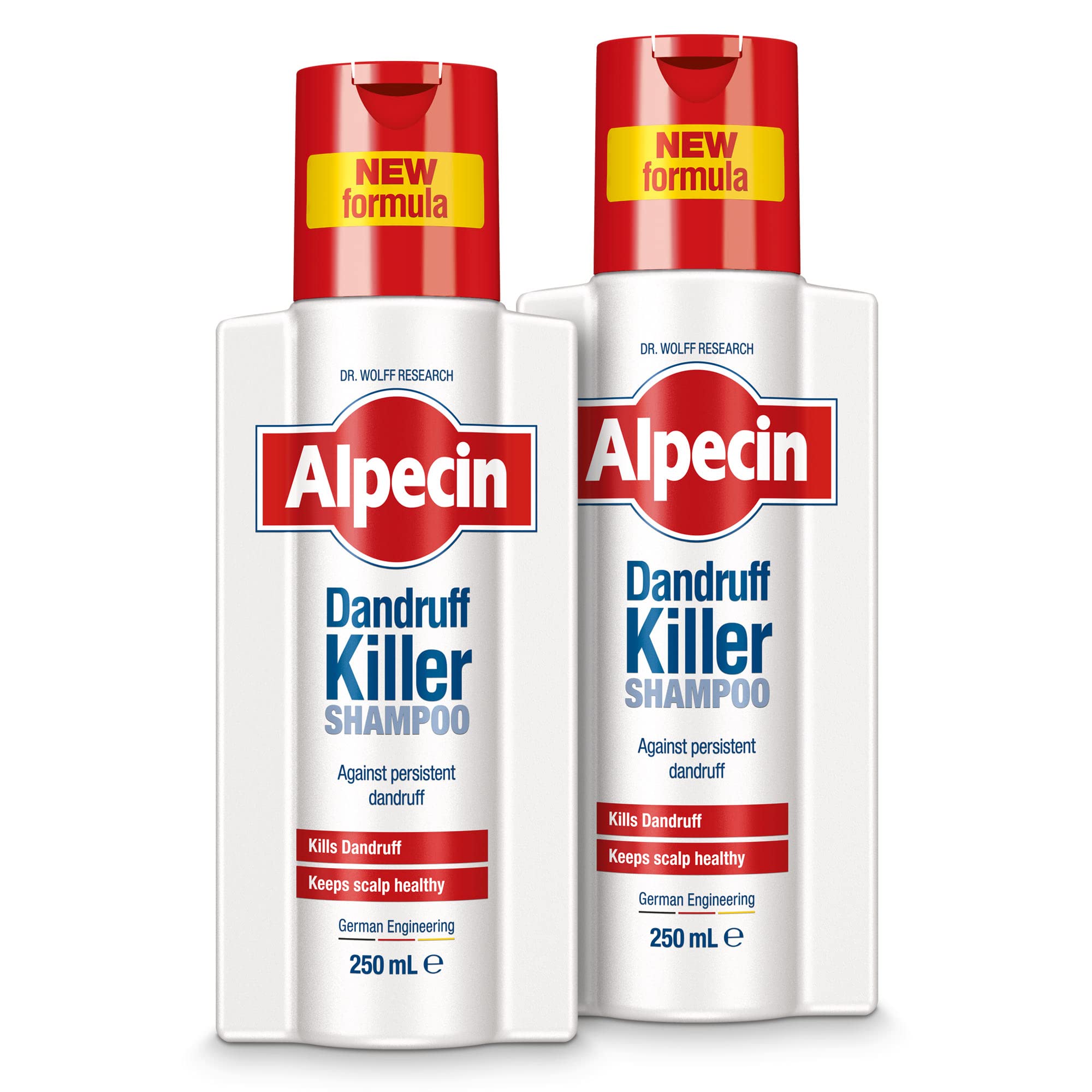 Alpecin Dandruff Killer Shampoo 2x 250ml | Effectively Removes and Prevents Dandruff | Hair Care for Men Made in Germany