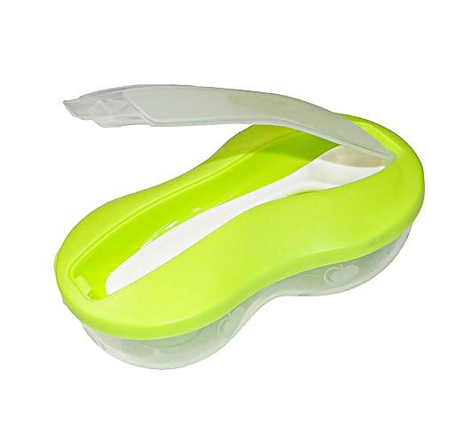 Fancy Walas Presents eco Friendly BPA Free Plastic Mash and Serve Bowl for Making Baby Food Unbreakable Portable Infant Spill Proof tiffen Box (Green)