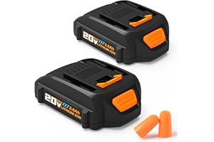 rebicacate 2Pack 3.0Ah Battery Replacement for 20V PowerShare Lithium Battery for WA3520 WA3525 WA3575 WG151s WG155s WG251s WG255s WG540s WG545s WG890 WG891