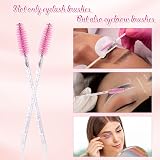 G2PLUS 100 PCS Disposable Eyelash Brushes Spoolies Pink Crystal Wands view 4