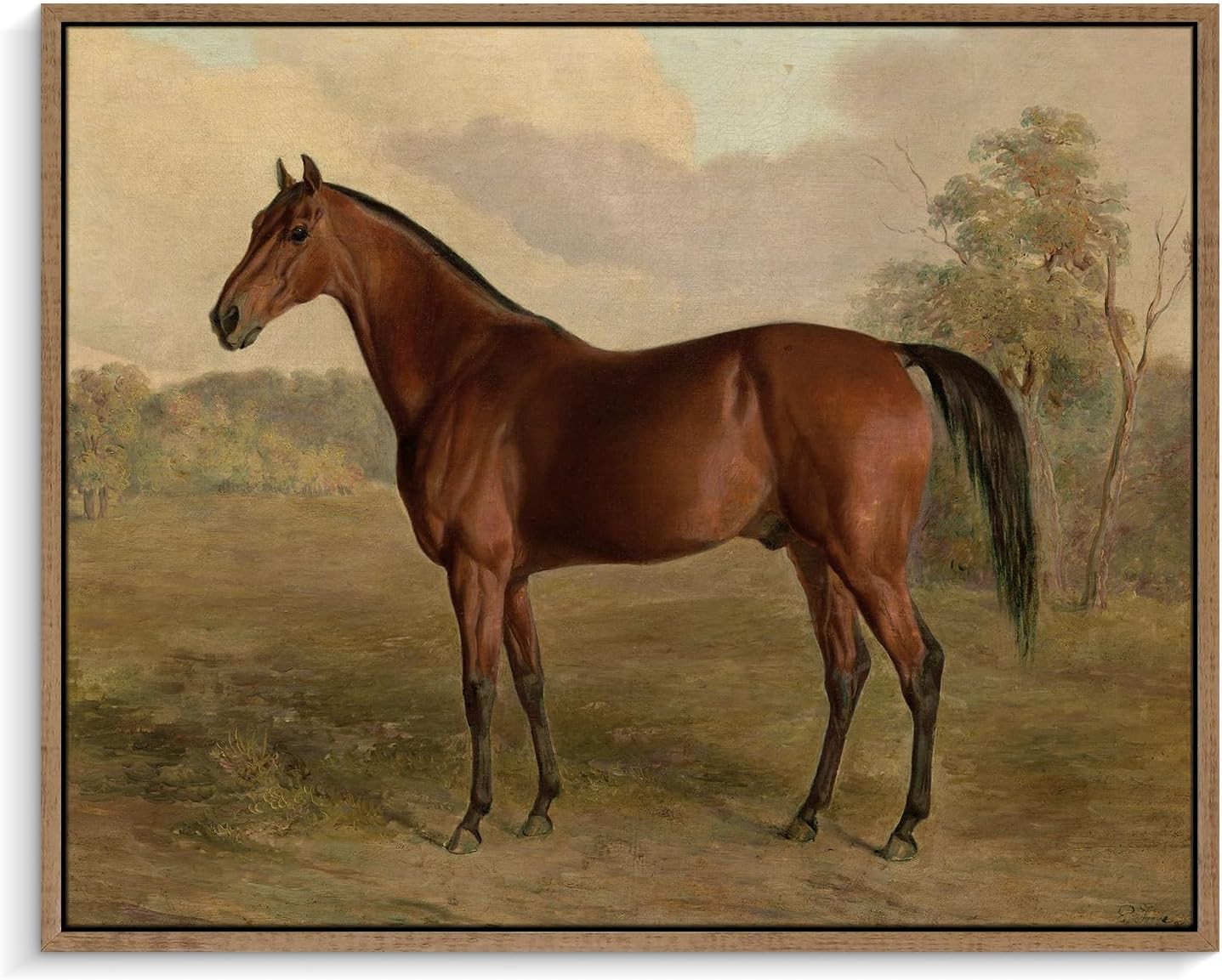 Posters & Prints - Pinetree Art Framed Canvas Wall Art Room Decor, Vintage Horse Paintings Prints, Rustic French Farmhouse Wall Art for Bedroom Bathroom Wall Decor 8