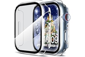 LK 2 Pack Hard PC Case with Tempered Glass Screen Protector Compatible for Apple Watch Series 11 10 42mm, Touch Sensitive, HD