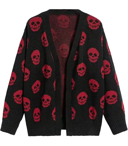 Gal Moda A60 Kids Womens Gothic Open Cardigan Skull Plus Size