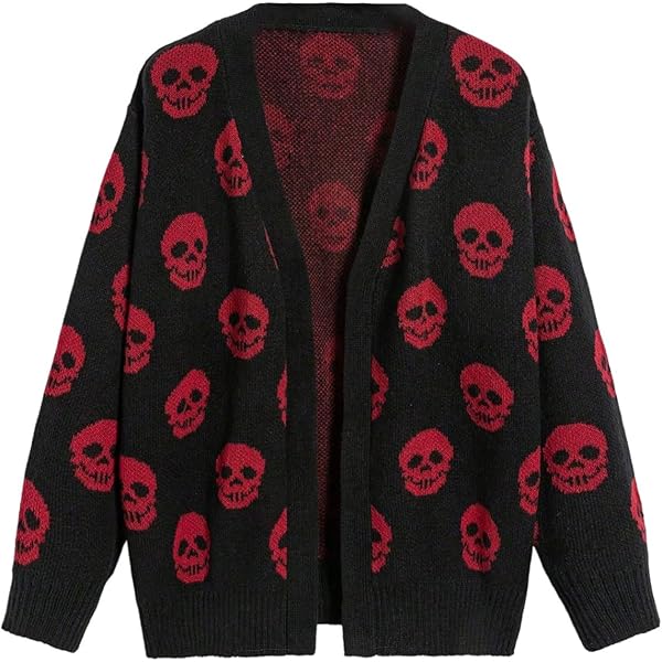Amazon.com: Gal Moda A60 Kids Womens Gothic Open Cardigan Skull