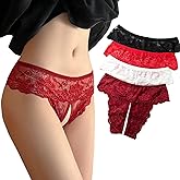 JALIYO Sexy Panties for Women Plus Size Naughty Thongs Floral Lace Briefs Underwear