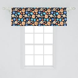 Ambesonne Galaxy Window Valance, Galaxy Space Art