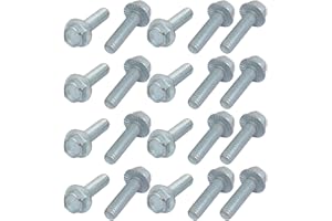 uxcell uxcell20Pcs 1/4-20 x 1 Inch Thread Carbon Steel Hex Serrated Head Flange Screw Bolt