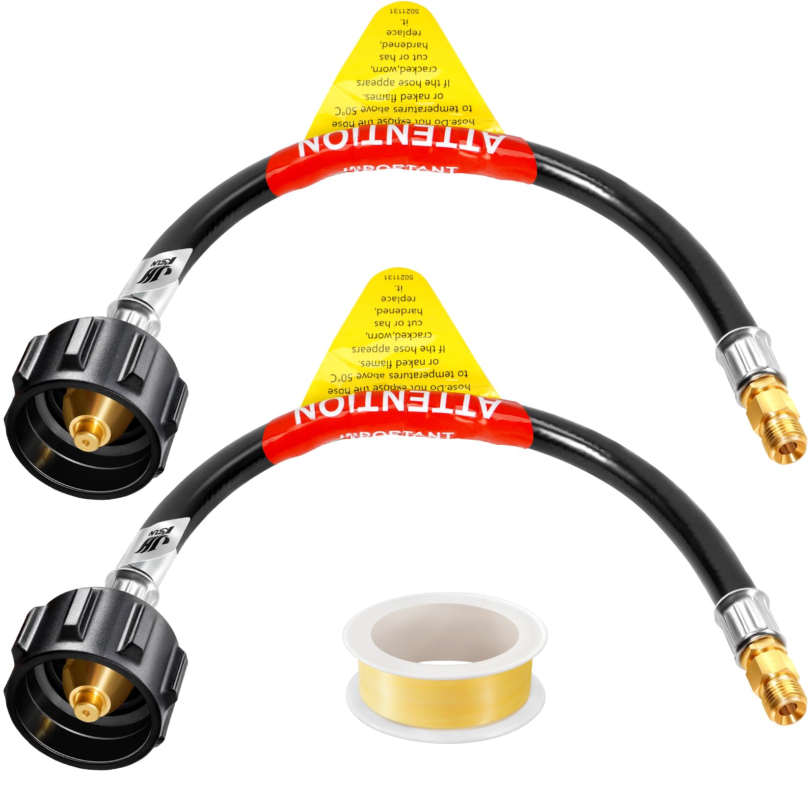 Photo 1 of GasSaf 12 inch RV Propane Hose, 1/4" Inverted Camper Propane Hose Connect to 2-Stage Auto Changeover Regulator for RVs, Campers & Trailers (2 pcs)