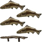 brandname 5Pcs Cabinet Handles, Fish Shape Cabinet Knobs, Creative Drawer Pulls, Double Hole Handle for Home Kitchen Dresser 