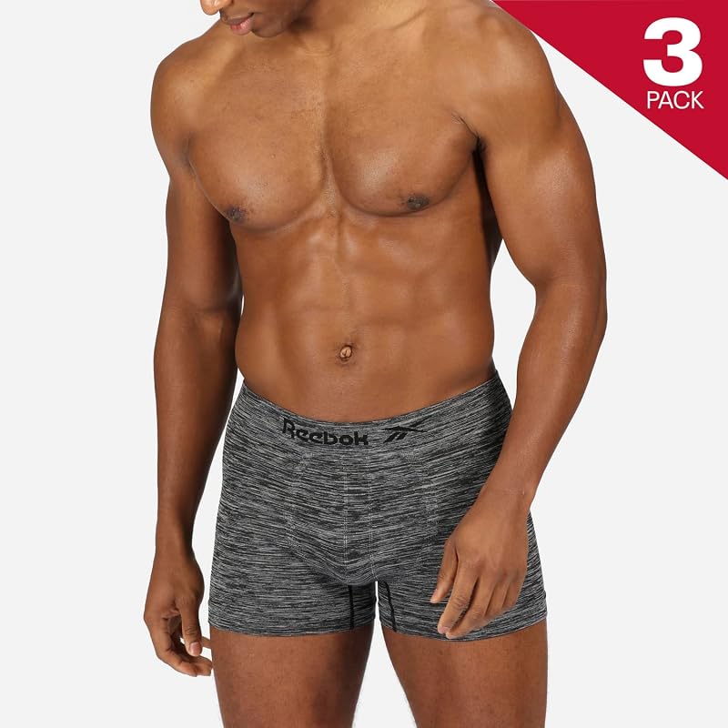 Calzoncillos sin Costuras Hombre en Negro/Blanco/Gris, Tela elástica y cómoda Hacer Ejercicio con tecnología Que Absorbe la Humedad - Paquete múltiple de 4