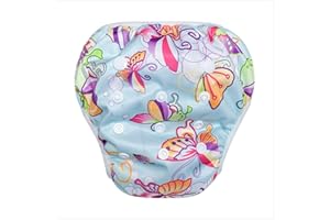 CHIPPI & CO Adjustable Swim Diapers Size 2 3 4, Reusable Swim Diaper for New Born, Infant, Baby, Toddlers Under 20 Lbs, Anti Solids Leak & Water Resistant Swimming Diapers (Butterfly, Adjustable)
