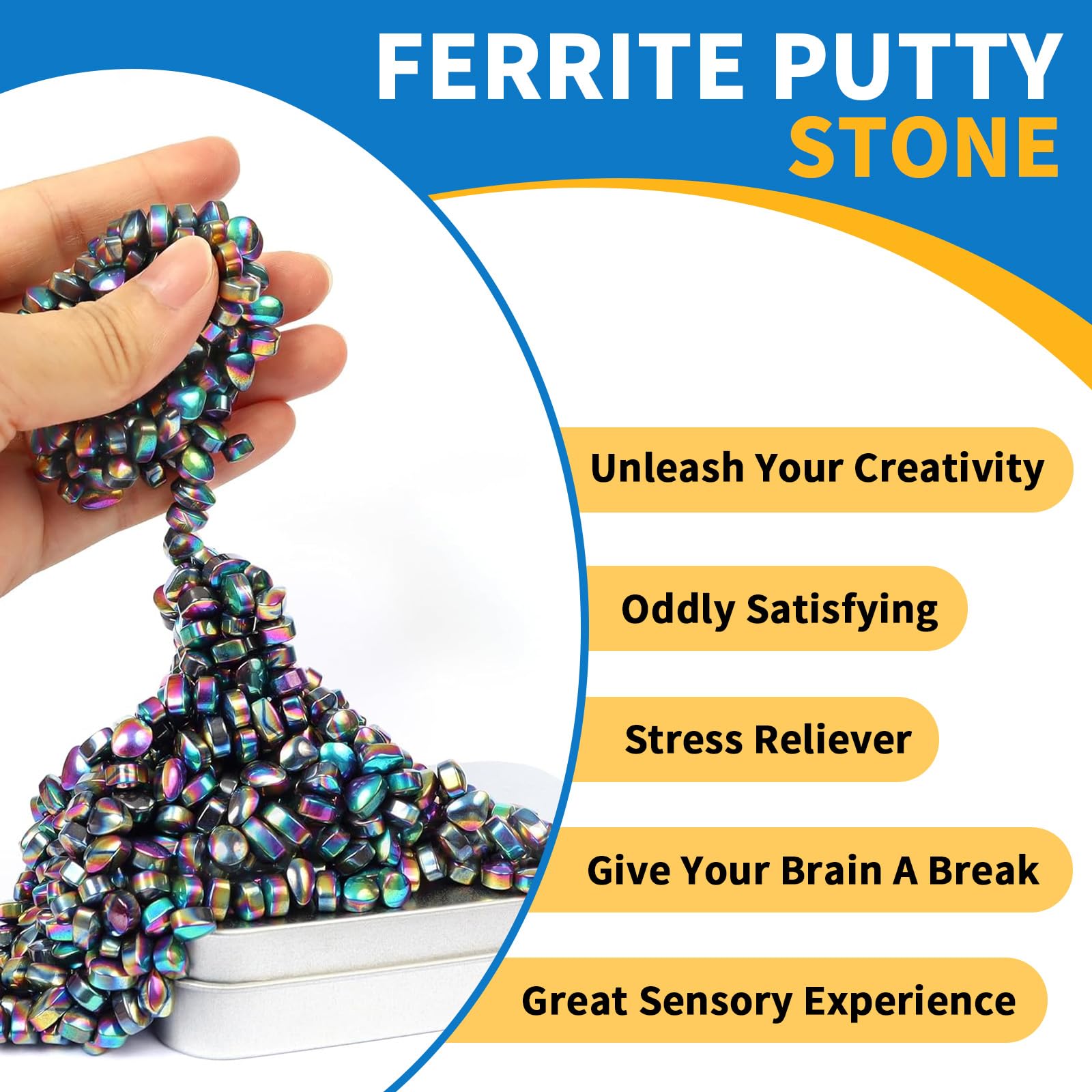 Ferrite Putty, 550 pcs Magnetic Fidget Toy, Crags Ferrite Putty, Fidget Toys Adults for Office Stress/Anxiety Relief, Gifts for Teen, Adults Gifts.