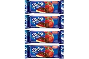 Delicje European Biscuits Strawberry Filling (Pack of 4)