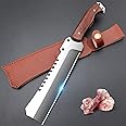 VARLEA Meat Cleaver Heavy Duty Butcher Full Tang Knife with Sheath,Chef's Knives,Vegetable Cleaver Knife Chopper,Machete for Kitchen Outdoor Camping BBQ (7.7)