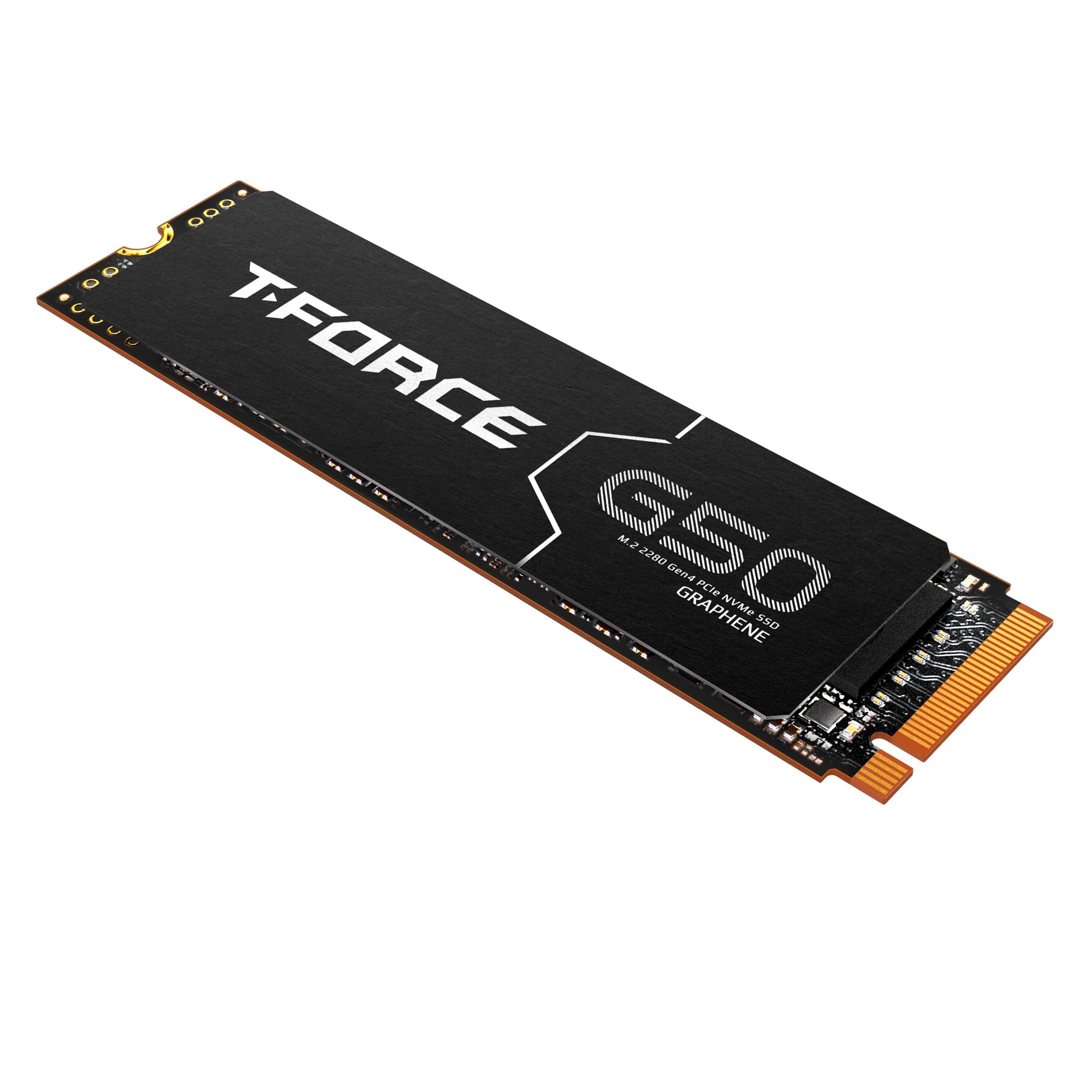 TEAMGROUP T-Force G50 1TB SLC Caching 3D TLC NAND NVMe InnoGrit PCIe Gen4x4 M.2 2280 Gaming SSD with Ultra-Thin Graphene Heat Spreader Works with PS5 Read/Write 5000/4800 MB/s TM8FFE001T0C129