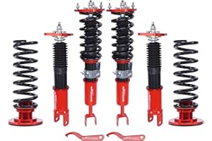 maXpeedingrods Coilovers for Nissan 350Z RWD 2003-2008 (Z33), for Infiniti G35 RWD 2003-2007 (V35), Height Adjustable Coilovers Suspension Kit, Preset Damping Lowering Kit Red
