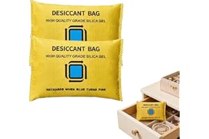 Rechargeable Desiccant Bags, 2X200G Rechargeable Dehumidifier Bag, Reusable Desiccant Packs for Storage Car, Color Indicating