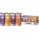 V8 +Energy Peach Mango, Orange Pineapple, Black Cherry and Pomegranate Blueberry Juice Energy Drinks, 8 fl oz Can (24 Pack)
