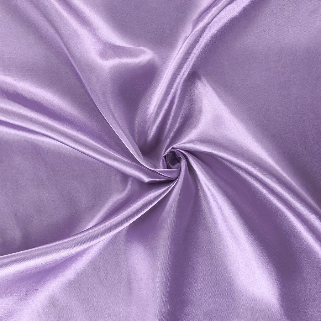 EP 100% Polyester/Poly Silk Silky Satin Fabric, Dressmaking, Wedding, Prom - Dress Craft Fabric Material 58" - 150 cm Wide Sold in Pre - Cut Lengths (9 Meter, Lilac)