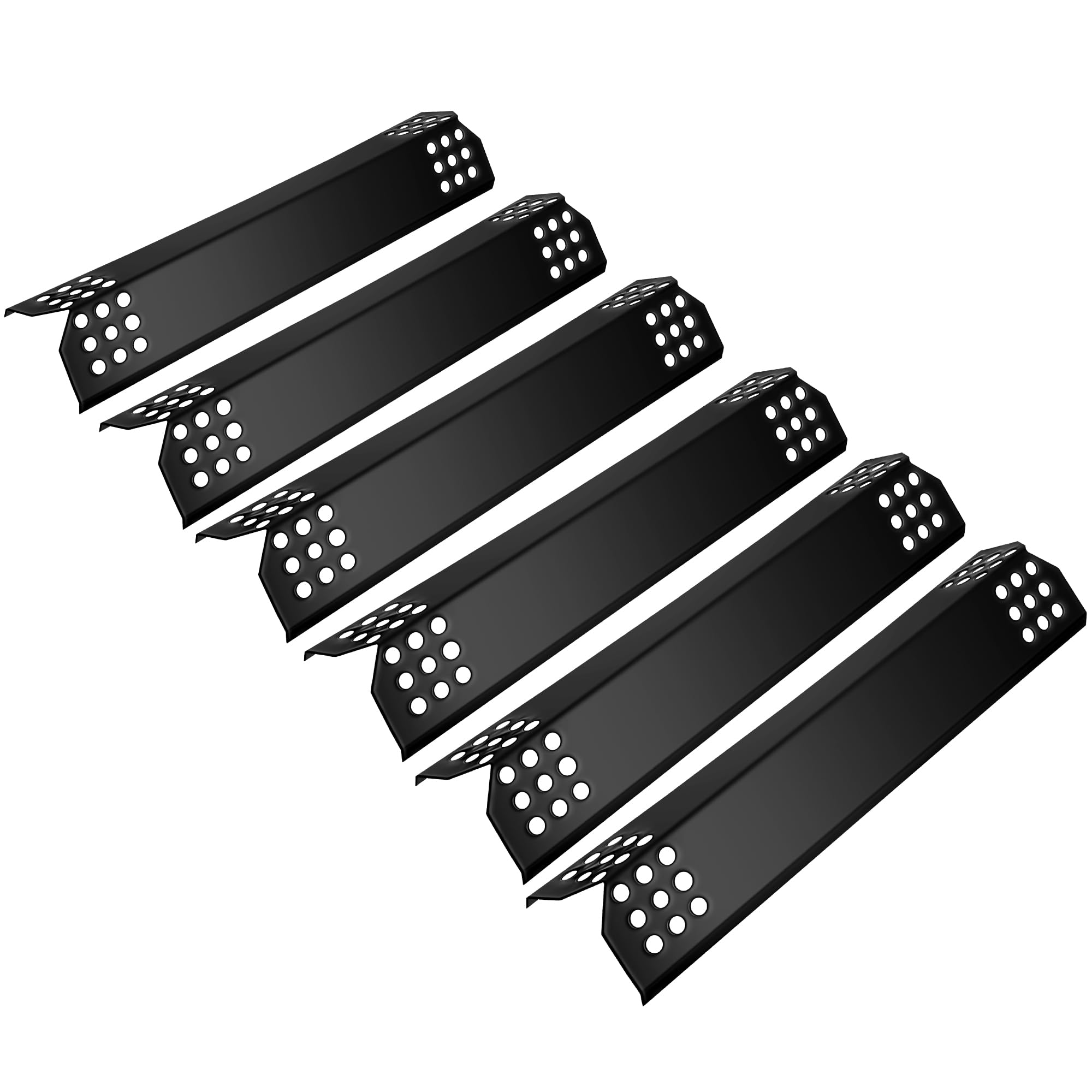 Photo 1 of Unicook 6 Pack Grill Heat Plates 14.56" L, Heavy Duty Grill Replacement Parts Burner Cover for Outdoor Gas BBQ, Porcelain Flame Tamer, Compatible with Nexgrill, Charbroil