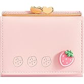 YINHEXI Wallet Card Holder, Small Bifold RFID Blocking Purse, Cute Small Leather Pocket Wallet for Women, Girls, Ladies (Baby Pink)