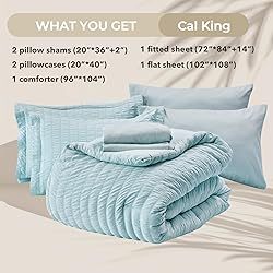 HYMOKEGE Lake Blue California King Comforter Set