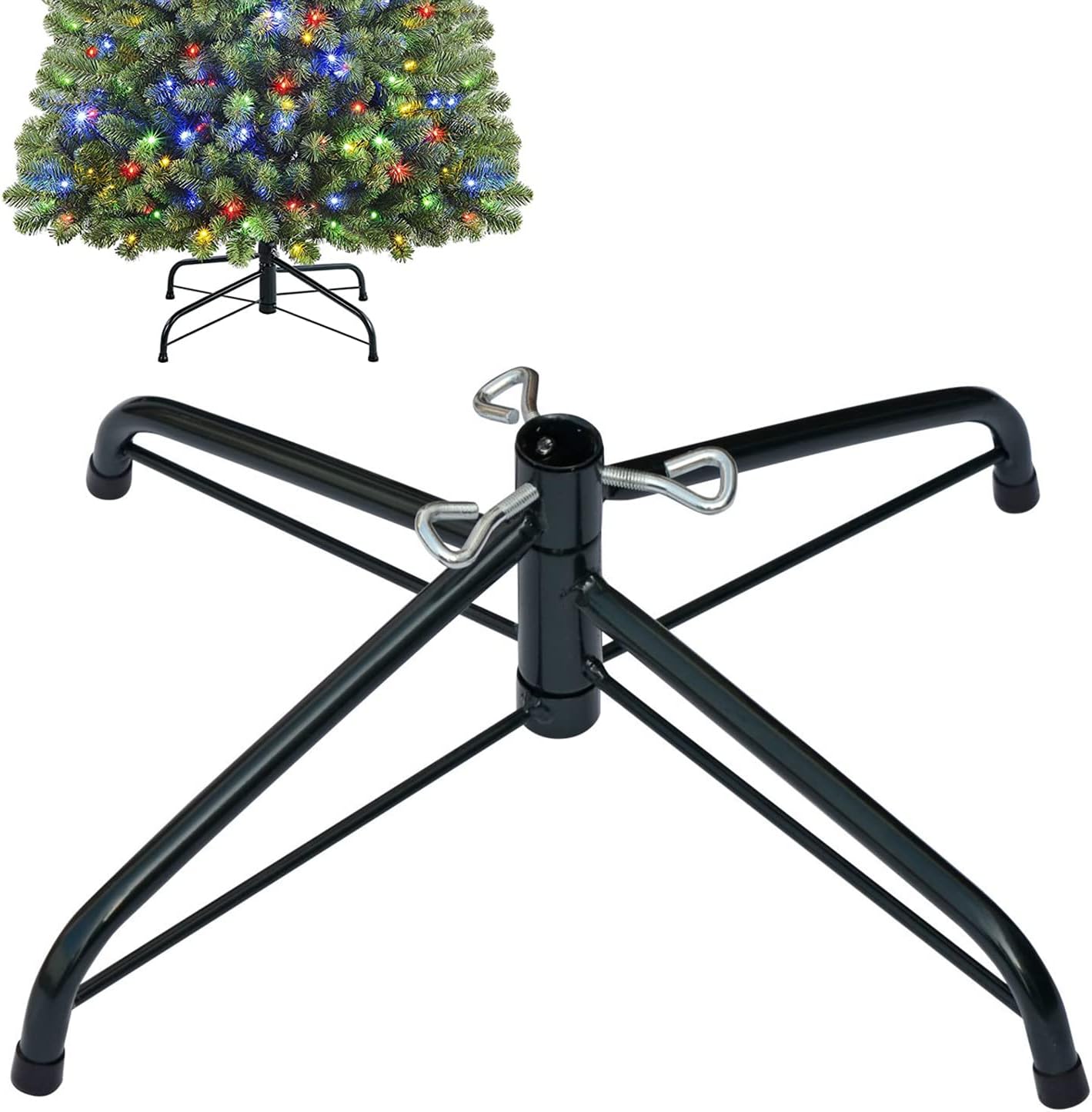 Tree Stands - Replacement Christmas Tree Stand, Folding Christmas Tree Base for 4 Ft to 6.5 Ft Artificial Trees, Fits 0.5-1.26 Inch Tree Pole, Green