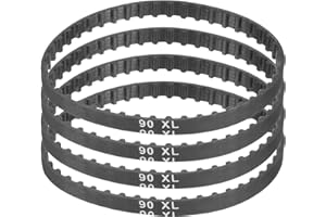uxcell 4pcs 90XL 025 Timing Belt 45 Teeth Rubber Geared Cogged Belt, 0.25" Width, 0.20" Pitch Mechanical Replacement Belts