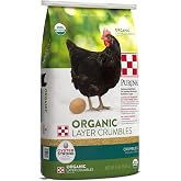 Purina | Nutritionally Complete Non-GMO Organic Layer Hen Feed Crumbles - Chicken Feed | 35 Pound (35 lb.) Bag