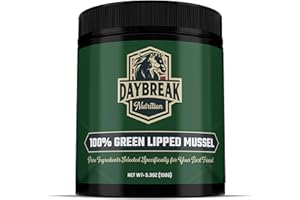 DAYBREAK NUTRITION Pure Green Lipped Mussel Powder for Dogs and Cats - 100% New Zealand Green Lipped Mussels - Anti Inflammatory Supplement & Vitamins to Help Your Pet Deal with Arthritis, Joint Pain Relief - 150 Grams