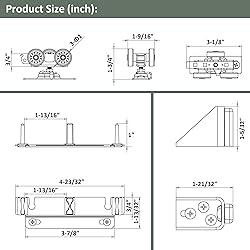 DIYHD Bypass Pocket Door Sliding Roller Set,3-Wheel