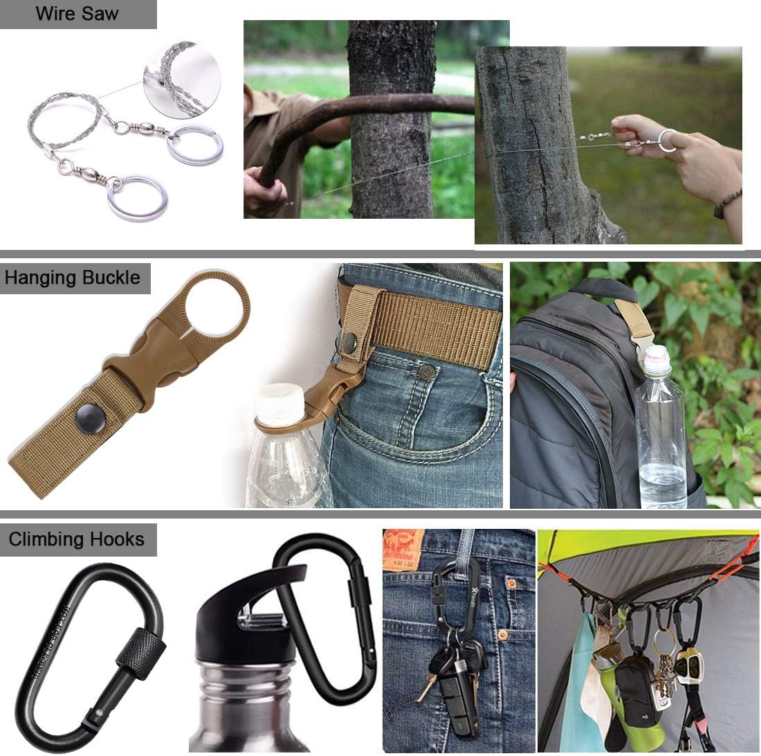 EILIKS Survival Gear Kit, Emergency EDC Survival Tools 24 in 1 SOS Earthquake Aid Equipment, Cool Top Gadgets Valentines Birthday Gifts for Men Dad Him Husband Boyfriend Teen Boy Camping Hiking: Sports & Outdoors
