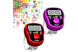 TESEAS Finger Counter Click Manual Digital clicker, 5pack Stitch Tally Knitting Counters Led Re-settable Digits Pitch Electronic LCD Display finger Number Counter Fr Row, People, Score, Inventory,Crochet