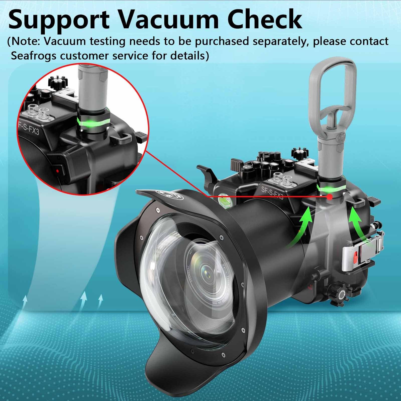 Seafrogs Underwater Housing for Sony Alpha FX3 I FX30+ WA005F 6 inch Dome Port Kit [40M/130FT] Waterproof Case Scuba Diving Housing for Sony ILME FX3 I FX30 +16-35mm F2.8, 24-105mm F4 G