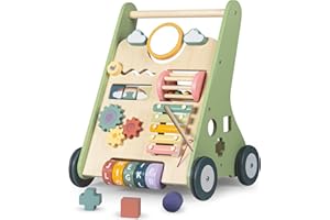 Bautia Wooden Baby Walker, Montessori Walker for Babies 6-12 Months, Push Walking Toys for 1 Year Old Learning to Walk