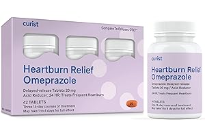 Curist Omeprazole 20mg Tablets - 42 Count Delayed-Release Tablets - Acid Reflux Medicine for Heartburn Relief