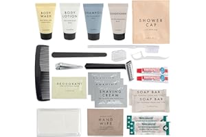 (50 Pack) Bulk Hygiene Supplies Kits for Homeless, Travel Hygiene Package Supplies Bulk - 25 Piece Toiletry Kits for Men & Wo