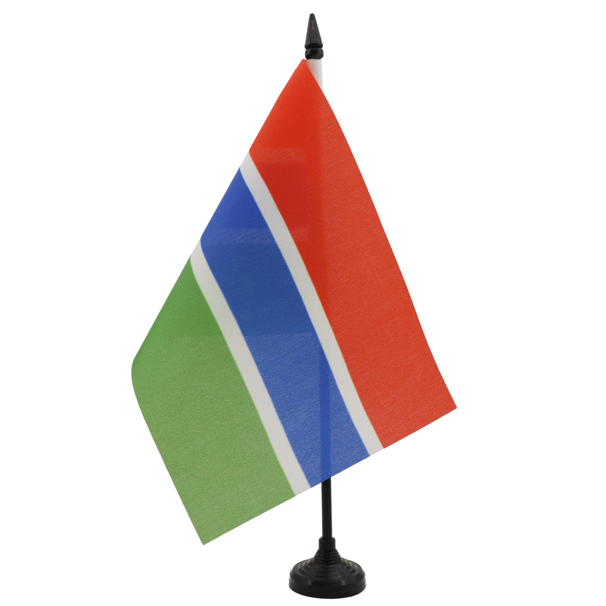 AZ FLAG Gambia Table Flag 5'' x 8'' - Gambian Office Decoration 100% Polyester 21 x 14 cm - Mini Desk Flag with Pole and Black Plastic Base