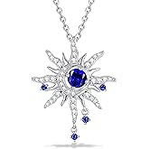 FANCIME Valentines Day Gift Soluna Nexus Necklace for Women Sterling Silver Moon Jewelry Sun Pendant Fine Jewelry Gemstone Birthday Gifts for Wife