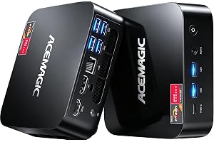 ACEMAGIC K1 Gaming Mini PC Ryzen 7 7730U 16GB 512GB SSD Windows 11 Pro | 8C/16T Multitasking,Home Office & Light Gaming, Quiet Cooling, Compact ,6×USB Ports, Wi-Fi 6, BT 5.2, Triple Screen Output
