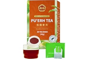 CO-OP 1950 Decaf Pu-erh Tea Bags, Naturally Decaffeinated, Aged Fermented Dark Tea, CO? Decaf Process, Smooth & Earthy, Indiv
