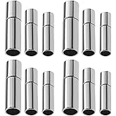 Create idea 30pcs Cord End Caps 3mm 4mm 6mm Copper Push Tube Clasps Bracelet End Clasp Jewelry Making Finding for Leather Rope Bracelet Necklace Silver