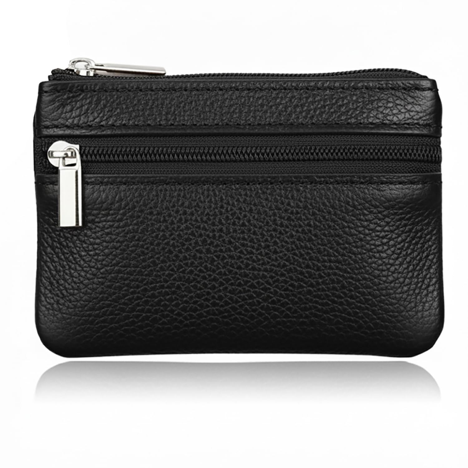 Photo 1 of **SEE CLERK NOTES**
Hibate Black Small Leather Coin Purse Change Pouch for Women Men Kids with Zip Key Ring