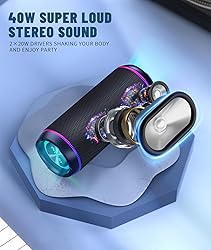 Ortizan Portable Bluetooth Speaker, 40W Loud Sound