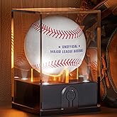 Leshein Baseball Display Case with Led Light, Light up Baseball Case for Display, Acrylic Baseball Holder Display Case, UV Protected Clear Baseball Stand Baseball Cube for Memorabilia Baseball Gifts