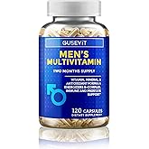 Gusevit 35-in-1 Men's Multivitamins for Immune Support, Stamina & Energy Boost | Men's Health Supplement with Vitamins & Antioxidants | VIT C, B-Complex, Zinc, Spirulina & More | 120 Count