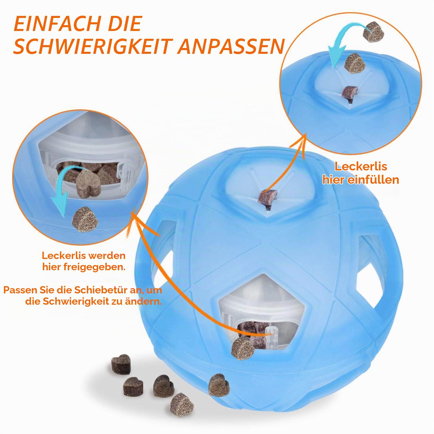 LumoLeaf Hundespielzeug Ball Ø 18cm, intelligenzspielzeug mit Einstellbarer Schwierigkeiten, intelligente Spiele für Mittlere, große Hunde, Hund futterspielzeug hundeball 4