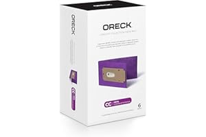 Oreck Vacuum Cleaner Bags for Upright Vacs, Pack of 6, Purple, Type CC, Hepa Filtration, Part # AK1CC6H, Oreck Vacuum Bags