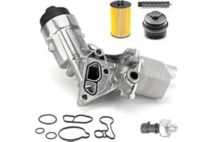Qagea Engine Oil Cooler & Oil Filter Housing Adapter Assembly with Oil Pressure Sensor 918-428 55566784 Fit for 11-15 Chevy Cruze, 16 Cruze Limited, 12-20 Sonic, 15-21 Trax, 13-21 Buick Encore 1.4L