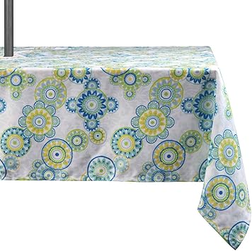 Amazon Com Lahome Medallion Outdoor Tablecloth With Umbrella